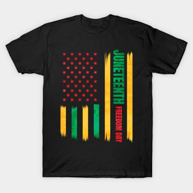 African Colors American Flag Freedom Day Juneteenth T-Shirt by SinBle